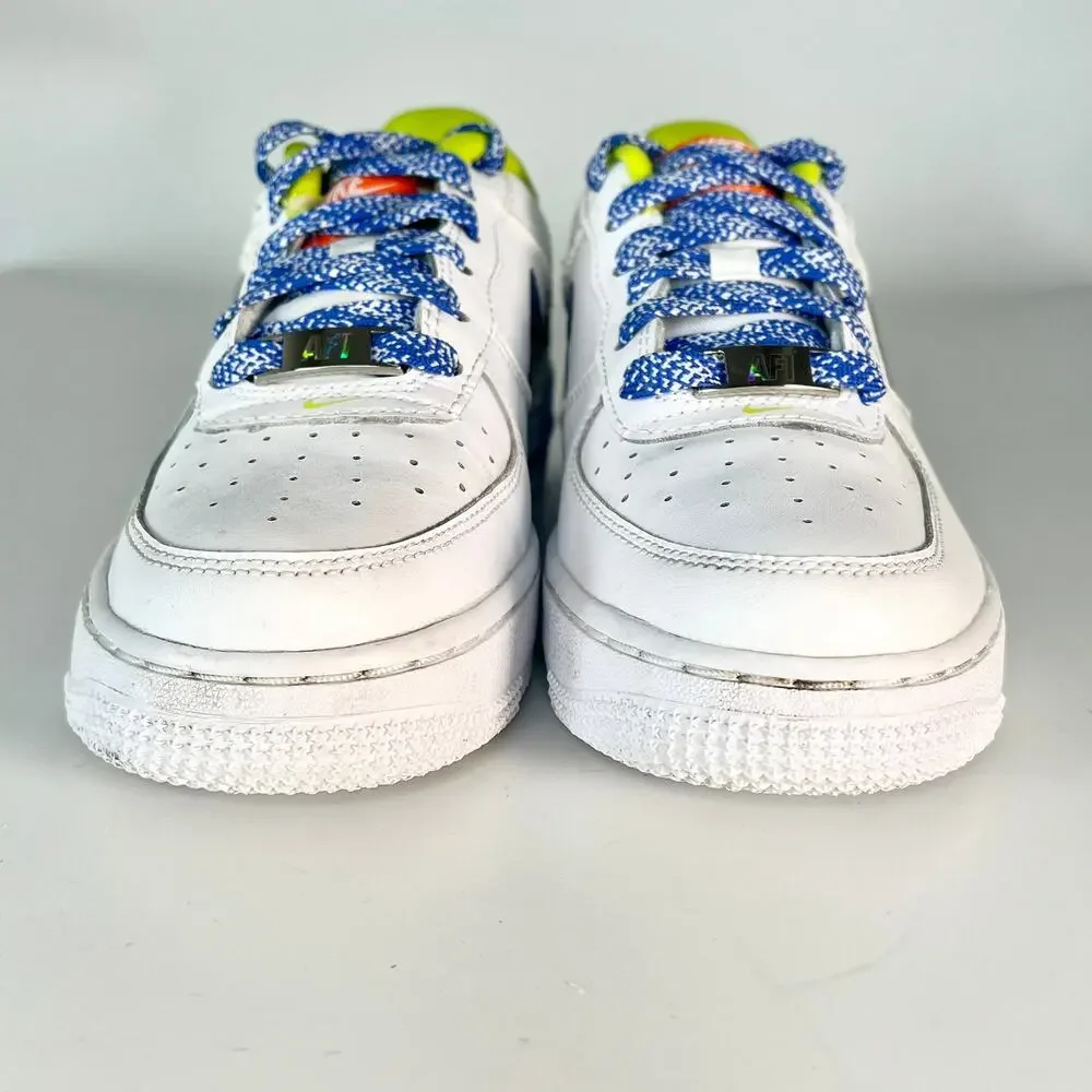 Nike Air Force 1 Low LV8 Sneakers Holographic White Big Kids Youth 4.5 / Women 6